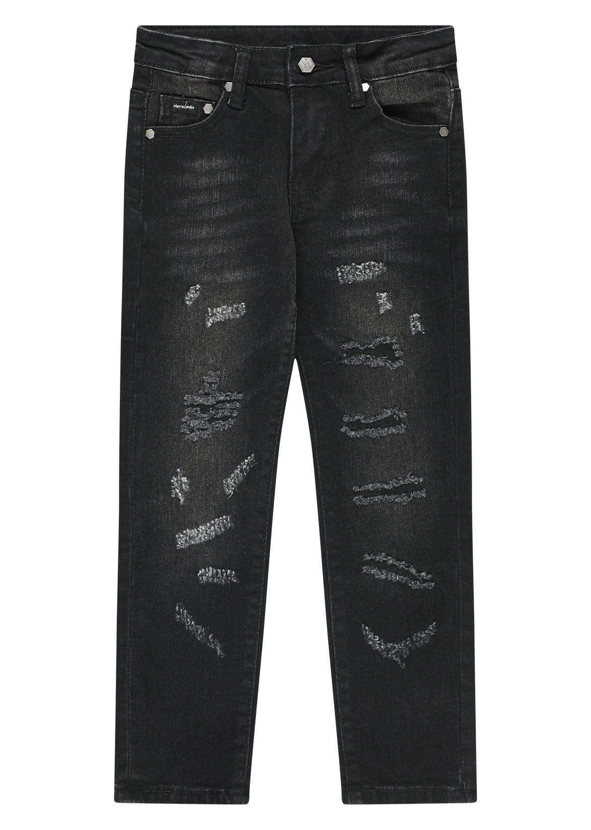 מכנסי ג'ינס PIERRE CARDIN שטיפות ופיידינג מודגש וגזרת סלים לילדים