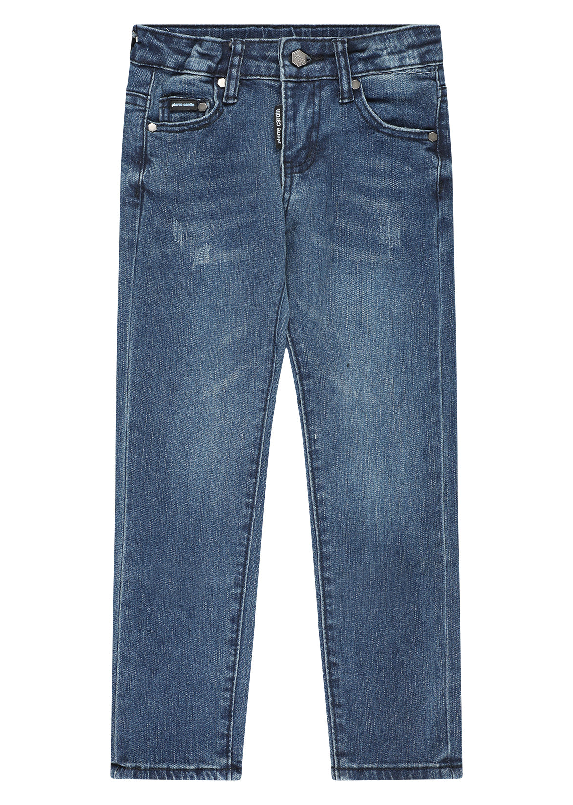 מכנסי ג'ינס PIERRE CARDIN שטיפה כהה, גזרת סלים וניגודי תפרים בולטים לתינוקות