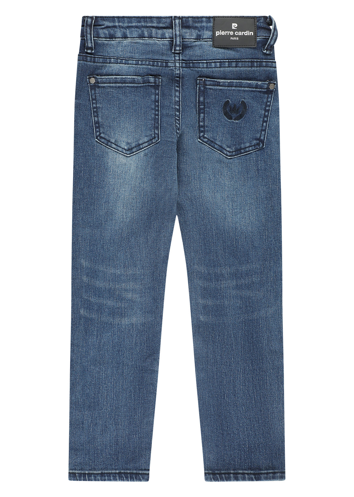 מכנסי ג'ינס PIERRE CARDIN שטיפה כהה, גזרת סלים וניגודי תפרים בולטים לתינוקות