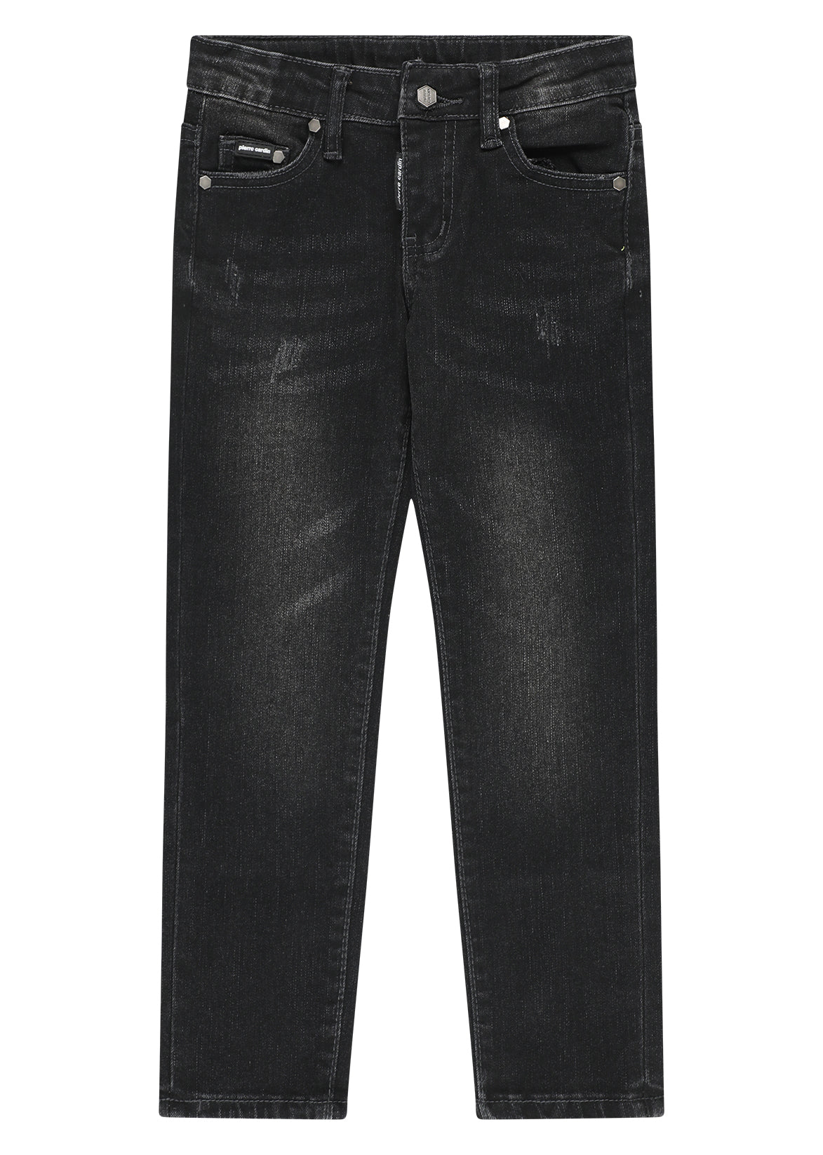מכנסי ג'ינס PIERRE CARDIN שטיפה כהה, גזרת סלים וניגודי תפרים בולטים לתינוקות