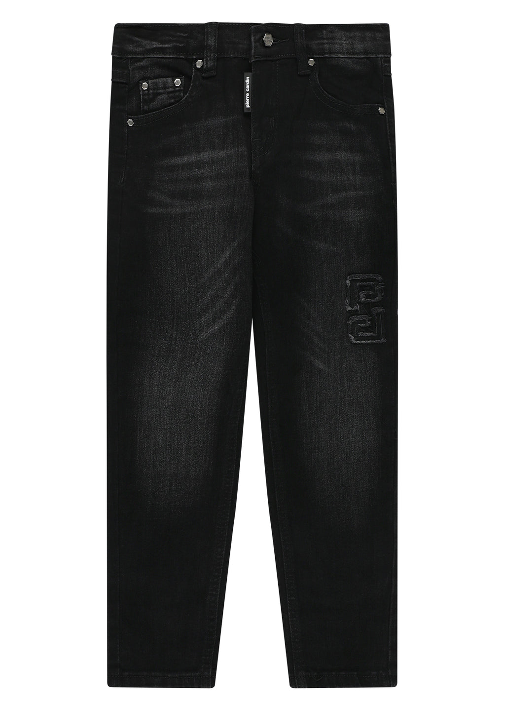 מכנסי ג'ינס PIERRE CARDIN בעיצוב ממותג לילדים BLACK / 4Y