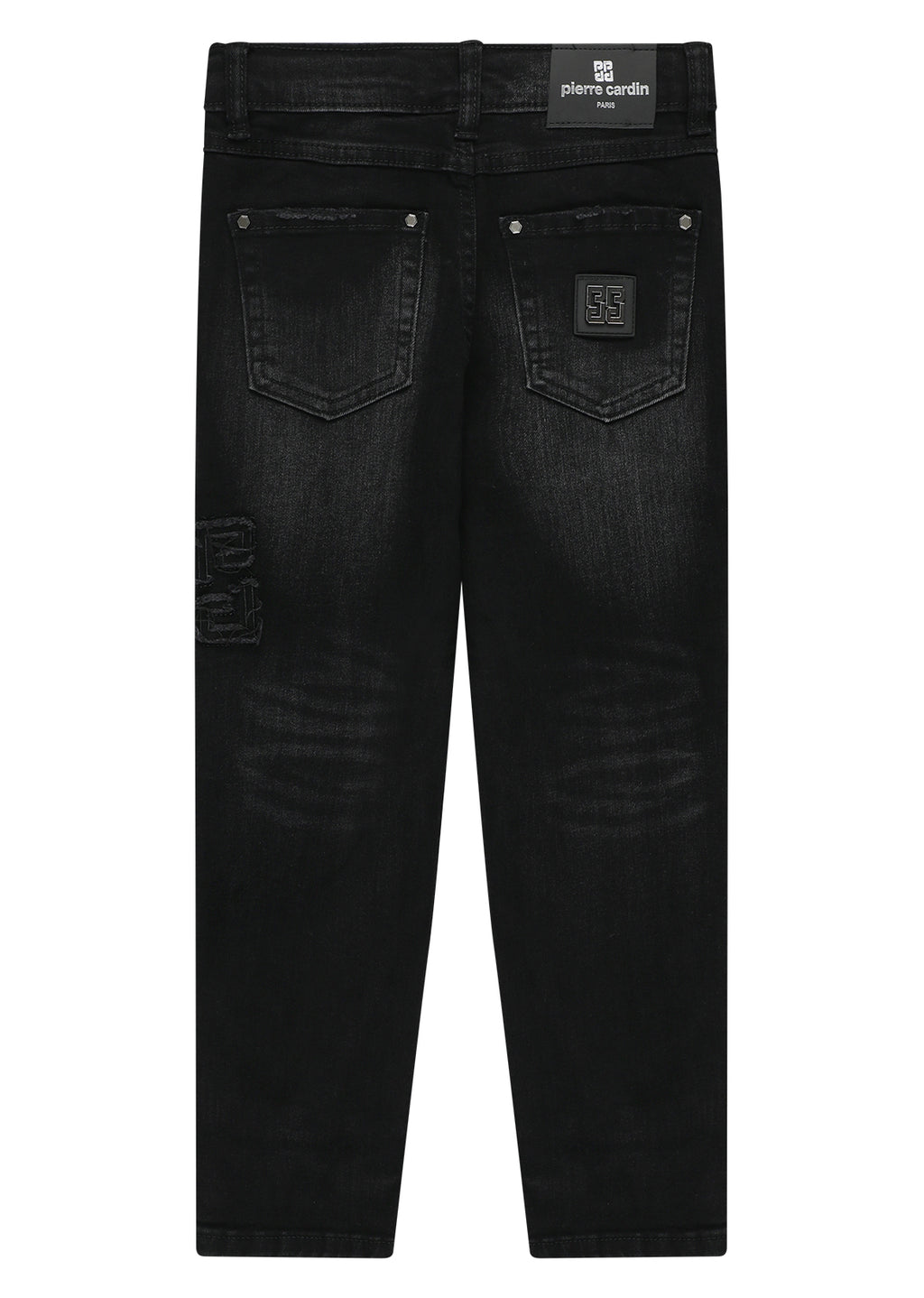 מכנסי ג'ינס PIERRE CARDIN בעיצוב ממותג לילדים BLACK / 4Y