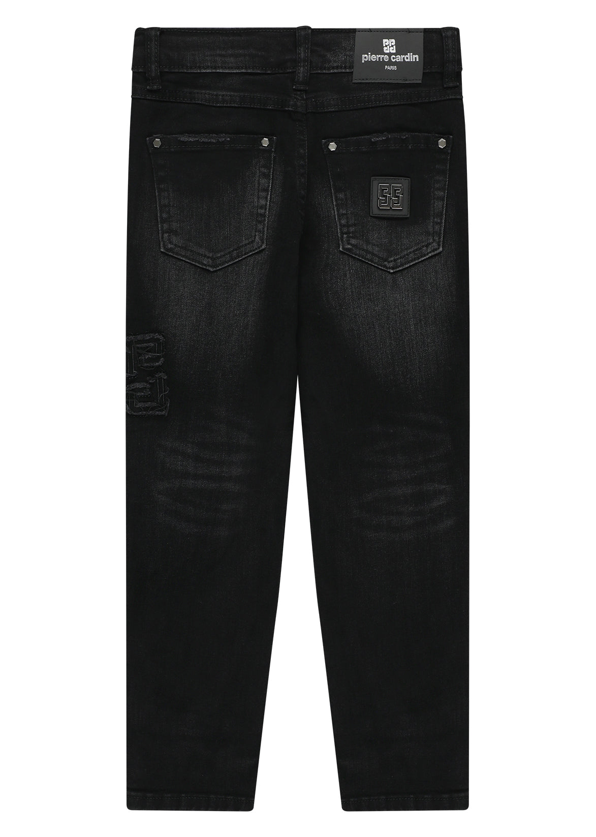 מכנסי ג'ינס PIERRE CARDIN בעיצוב ממותג לילדים BLACK / 4Y