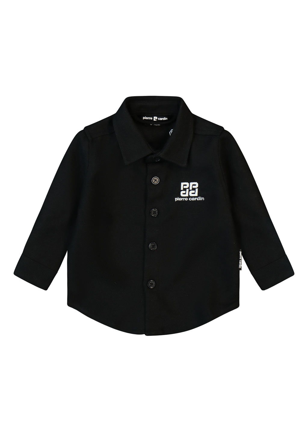 חולצה מכופתרת PIERRE CARDIN ממותגת בצד לתינוקות BLACK / 3-6M