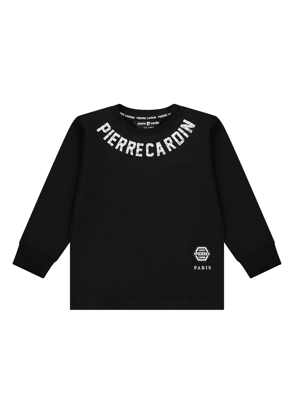 חולצת טישרט PIERRE CARDIN הדפס לוגו מותג לתינוקות BLACK / 3-6M