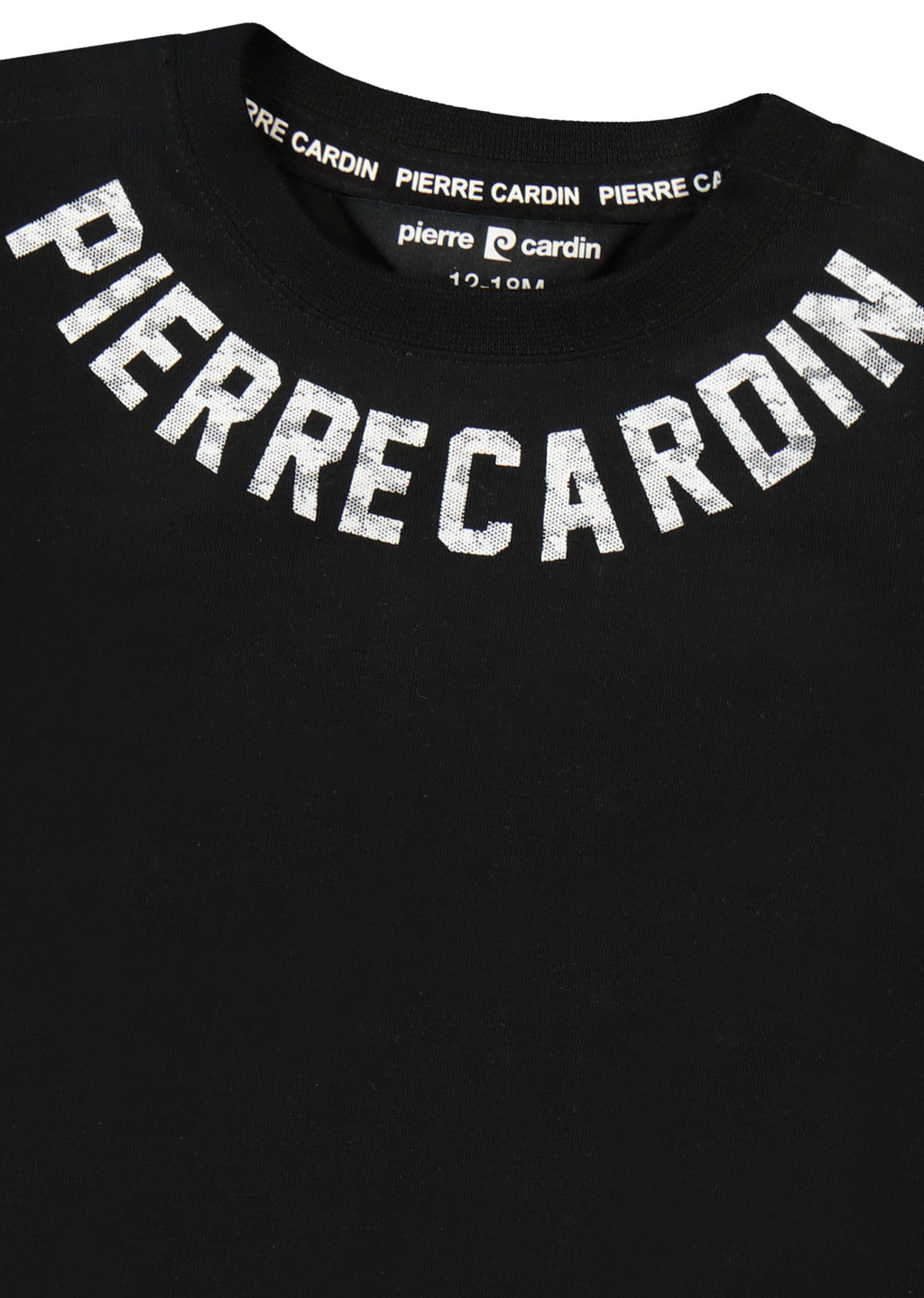 חולצת טישרט PIERRE CARDIN הדפס לוגו מותג לתינוקות BLACK / 3-6M