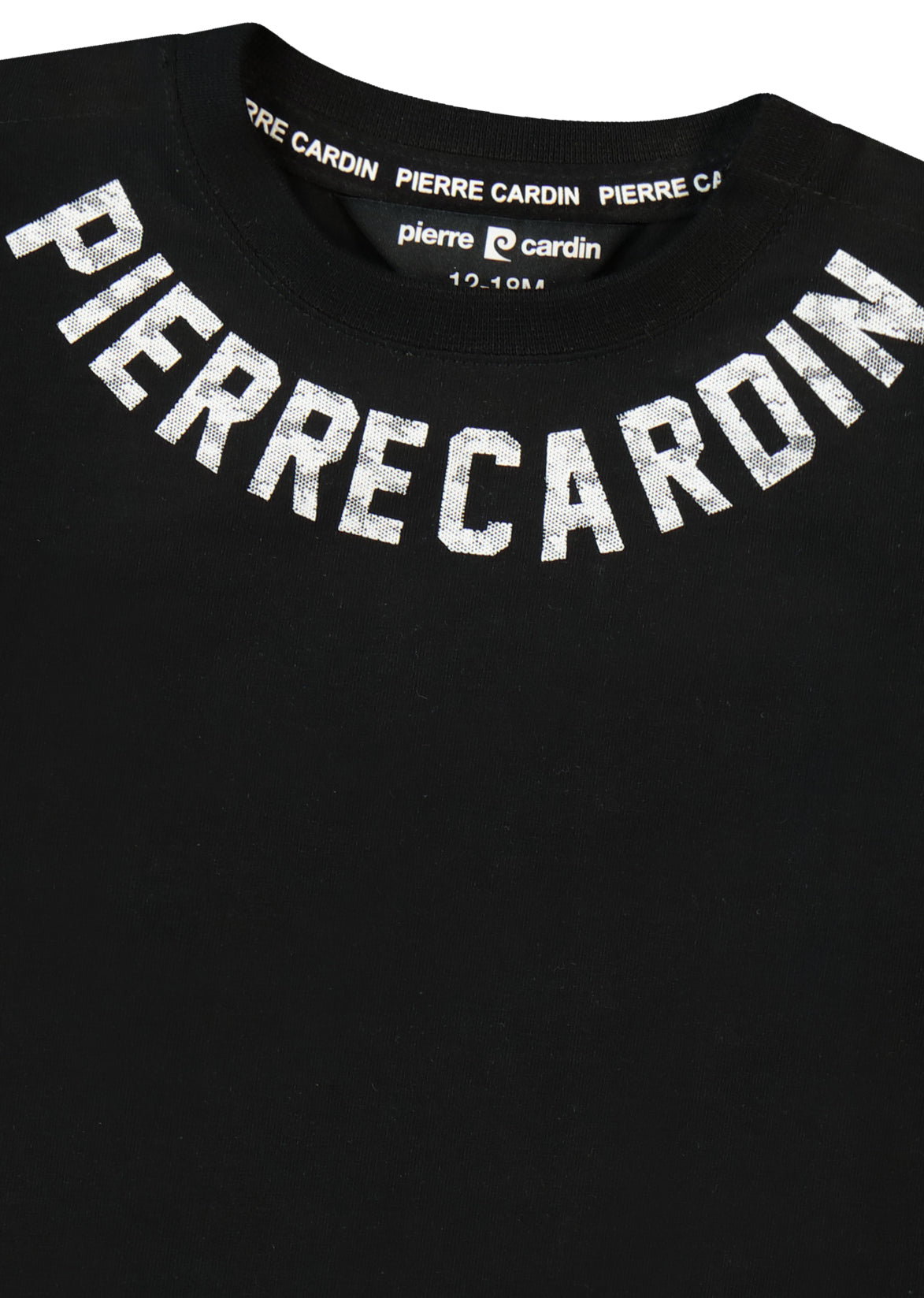 חולצת טישרט PIERRE CARDIN הדפס לוגו מותג לתינוקות BLACK / 3-6M