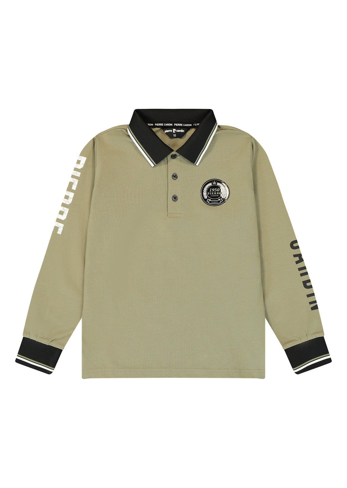 חולצת צווארון PIERRE CARDIN לוגו מותג בשרוולים לילדים Green / 4Y