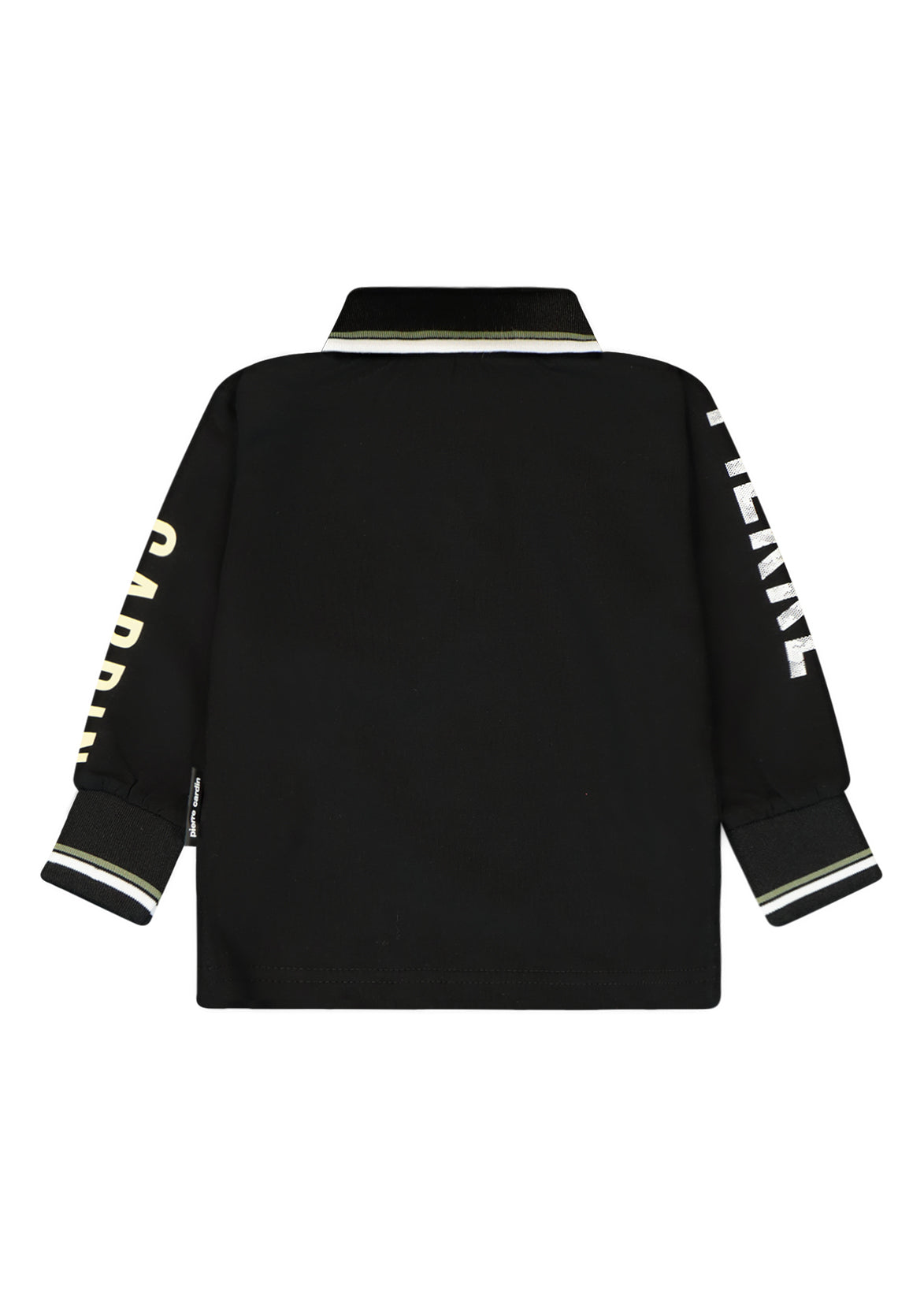 חולצת צווארון PIERRE CARDIN לוגו מותג בשרוולים לתינוקות BLACK / 3-6M