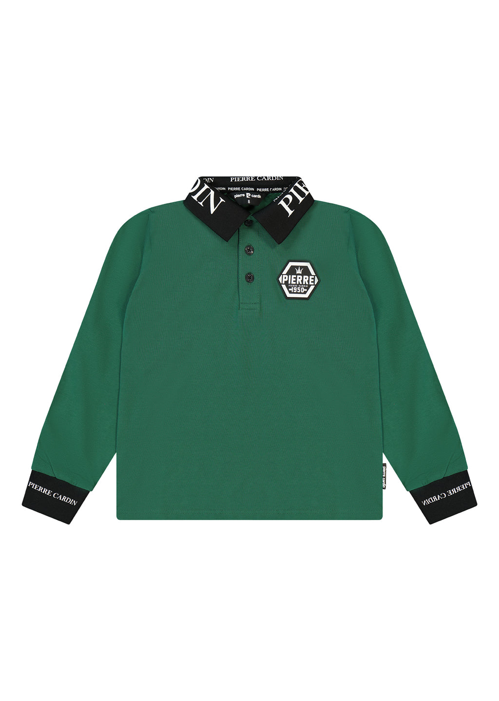 חולצת צווארון PIERRE CARDIN לוגו מותג בצד לילדים Green / 4Y