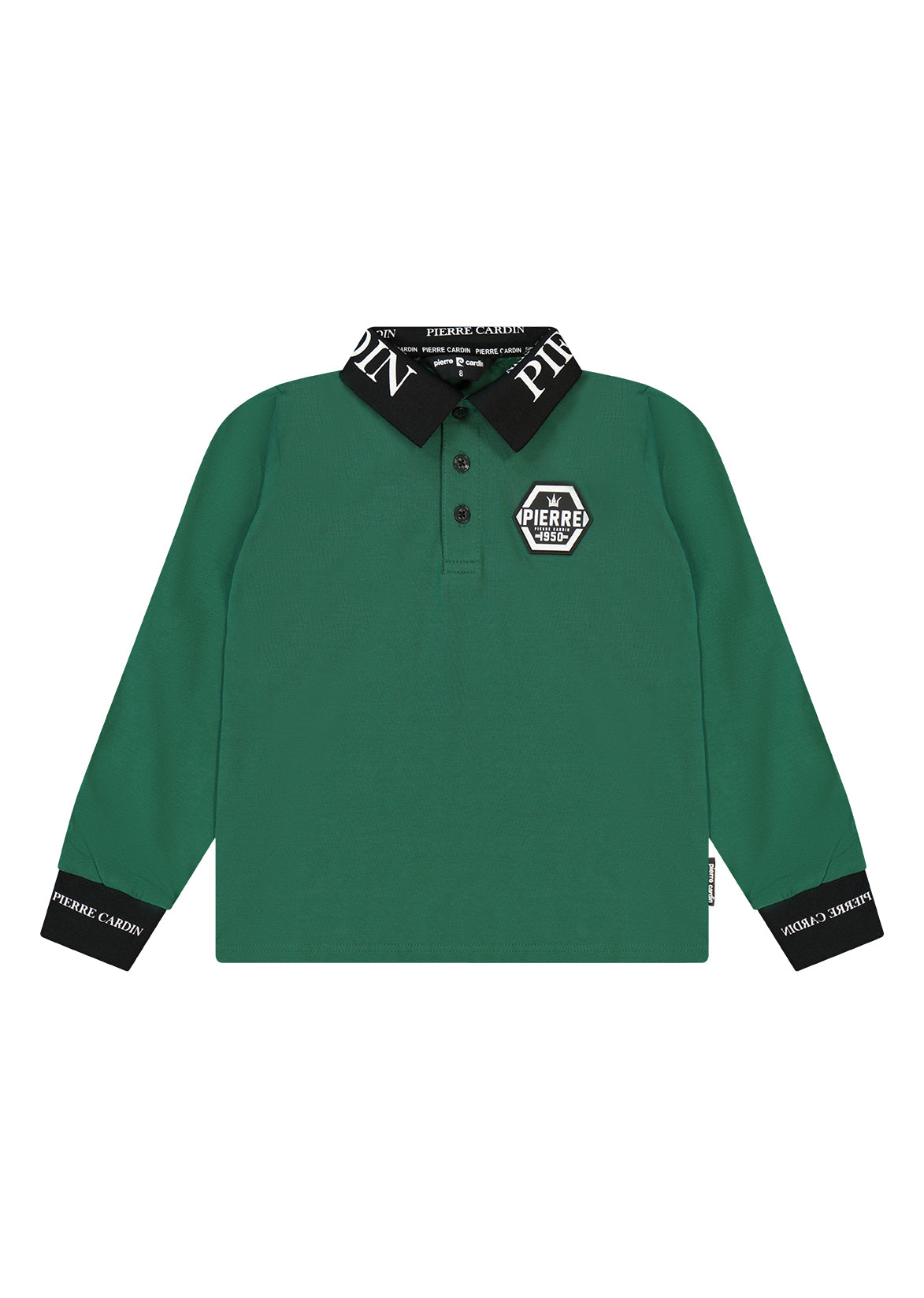 חולצת צווארון PIERRE CARDIN לוגו מותג בצד לילדים Green / 4Y