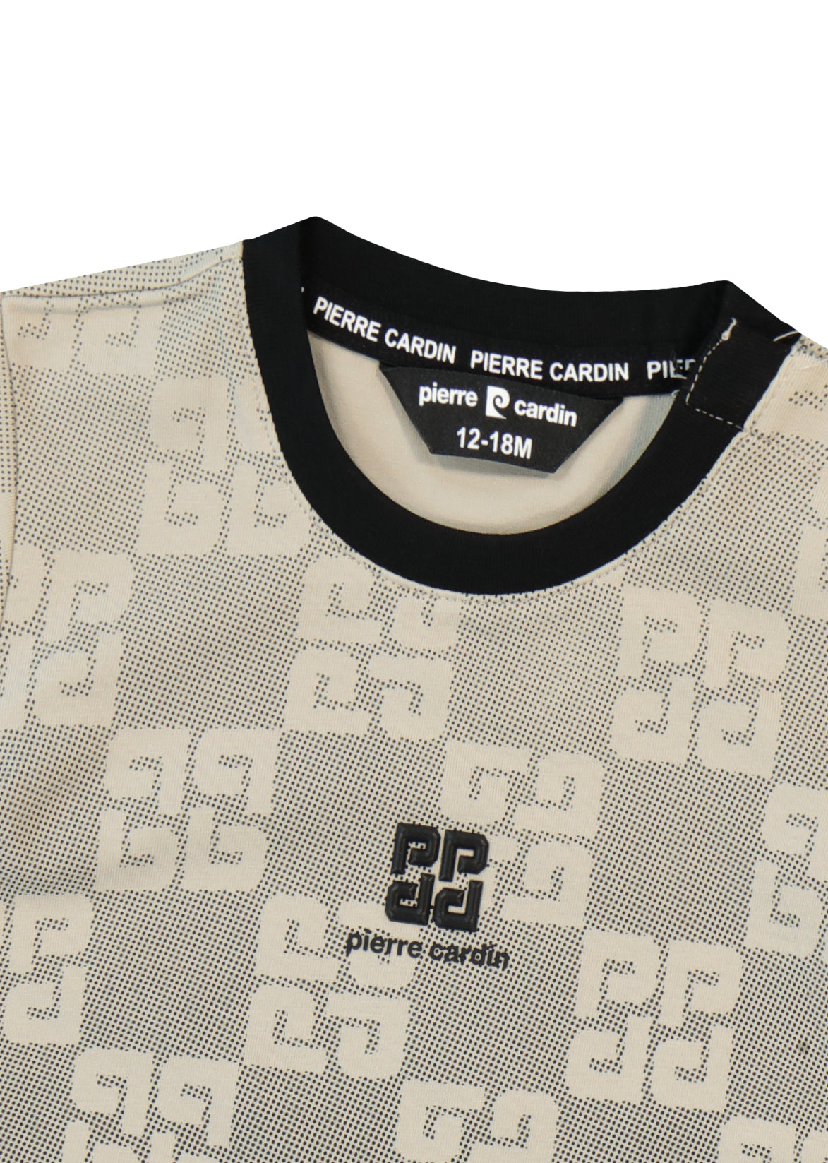 חולצת טישרט PIERRE CARDIN הדפס מונוגרמה מלאה ולוגו מרכזי בחזית לילדים