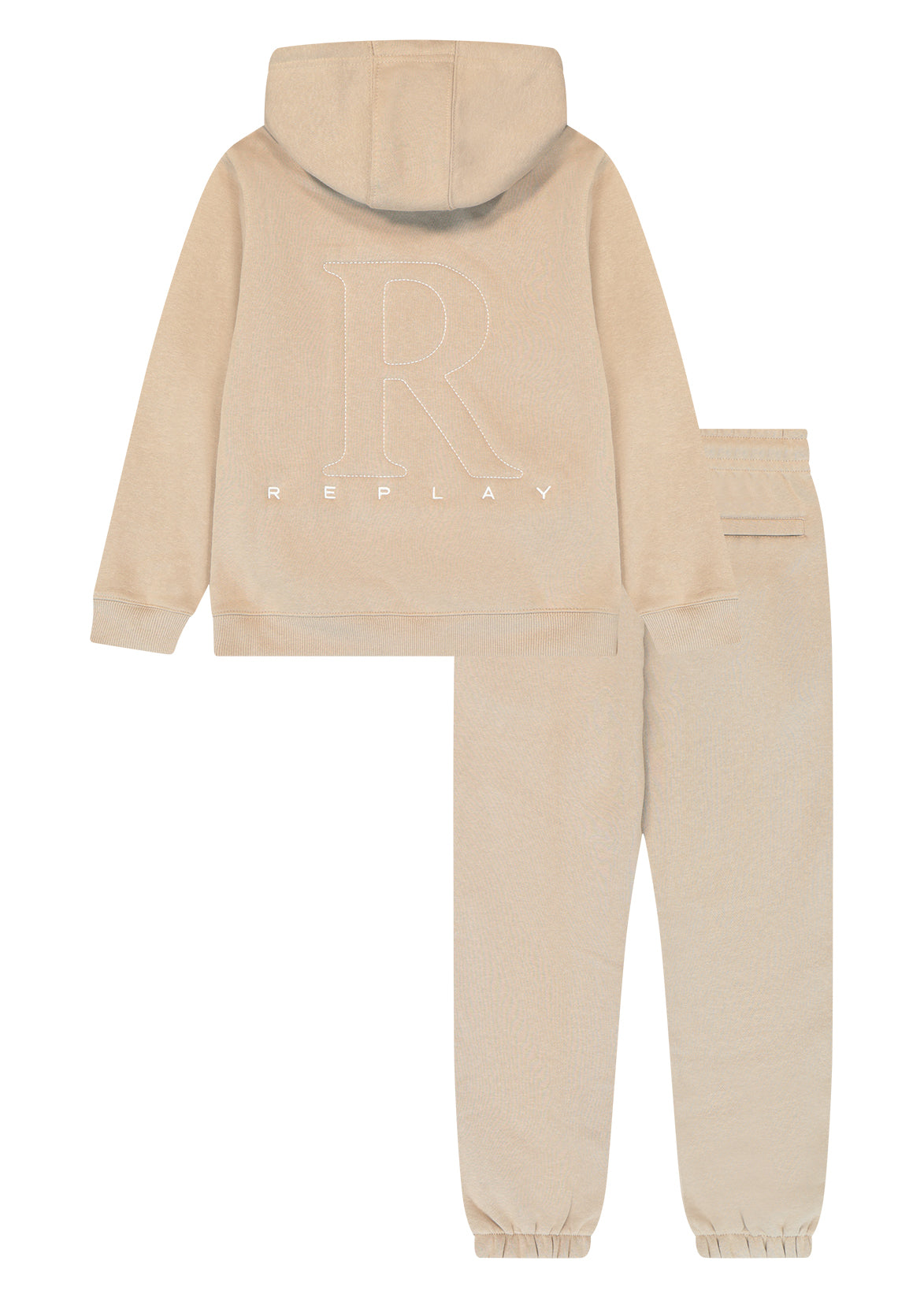 חליפת טרנינג REPLAY רוכסן קפוצ'ון לוגו בצד לילדים BEIGE / 2Y