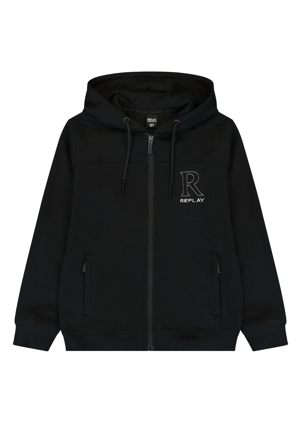 חליפת טרנינג REPLAY רוכסן קפוצ'ון לוגו בצד לילדים BLACK / 2Y