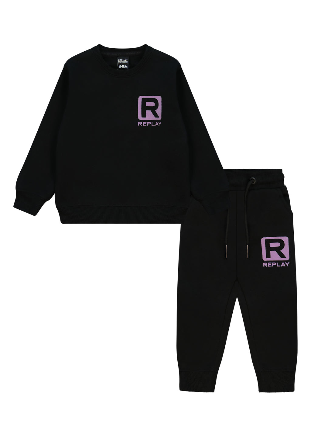 חליפת טרנינג REPLAY לוגו מותג לתינוקות BLACK / 3-6M