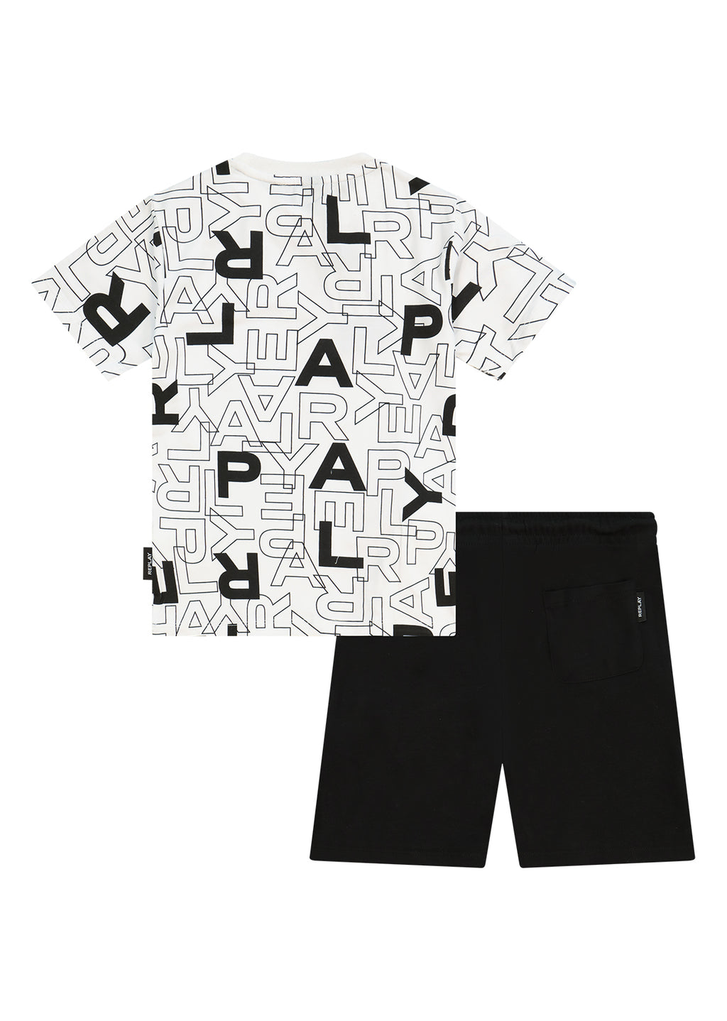 חליפת טריקו REPLAY הדפס all over עם מיתוג לילדים WHITE / 4Y
