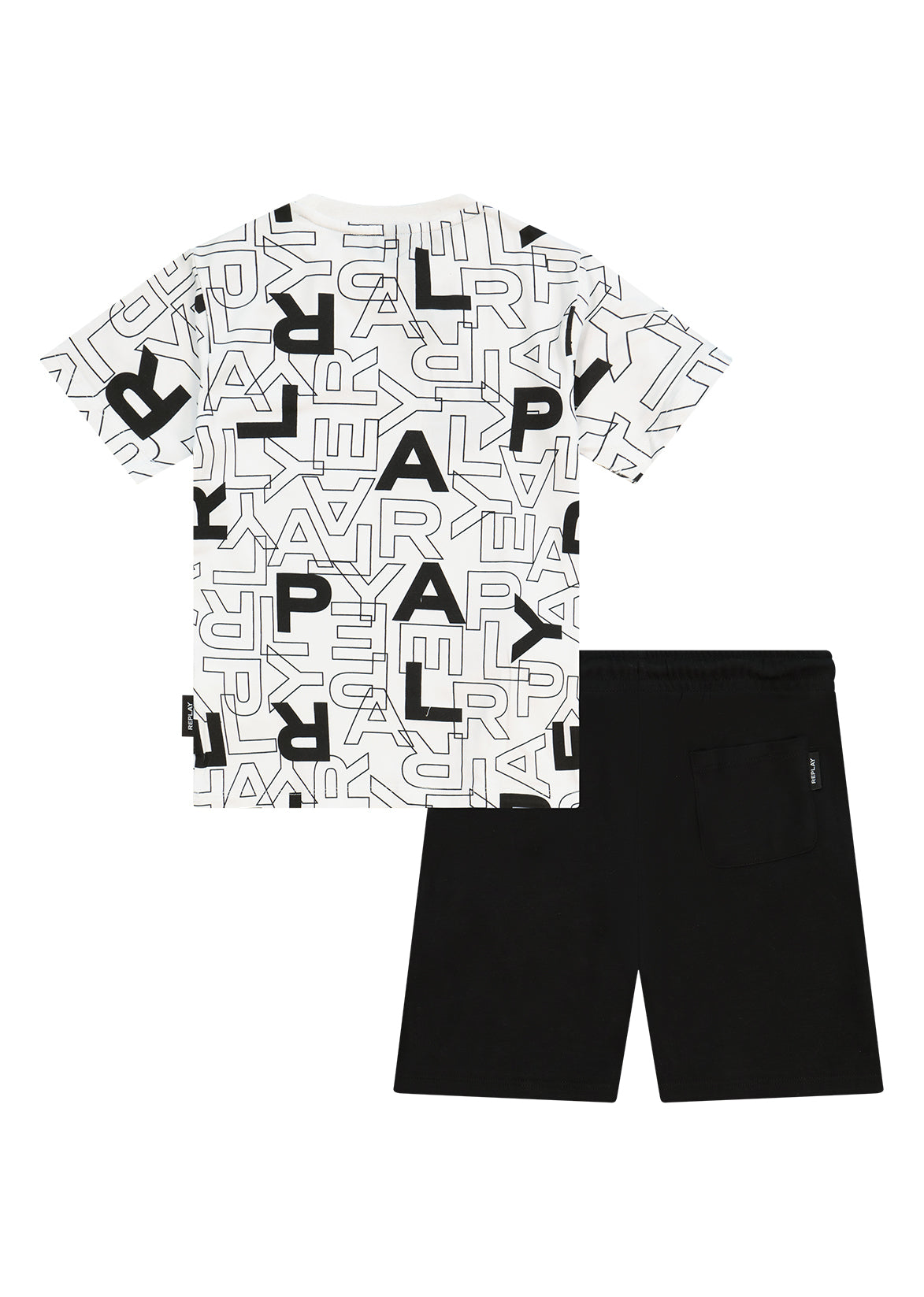 חליפת טריקו REPLAY הדפס all over עם מיתוג לילדים WHITE / 4Y