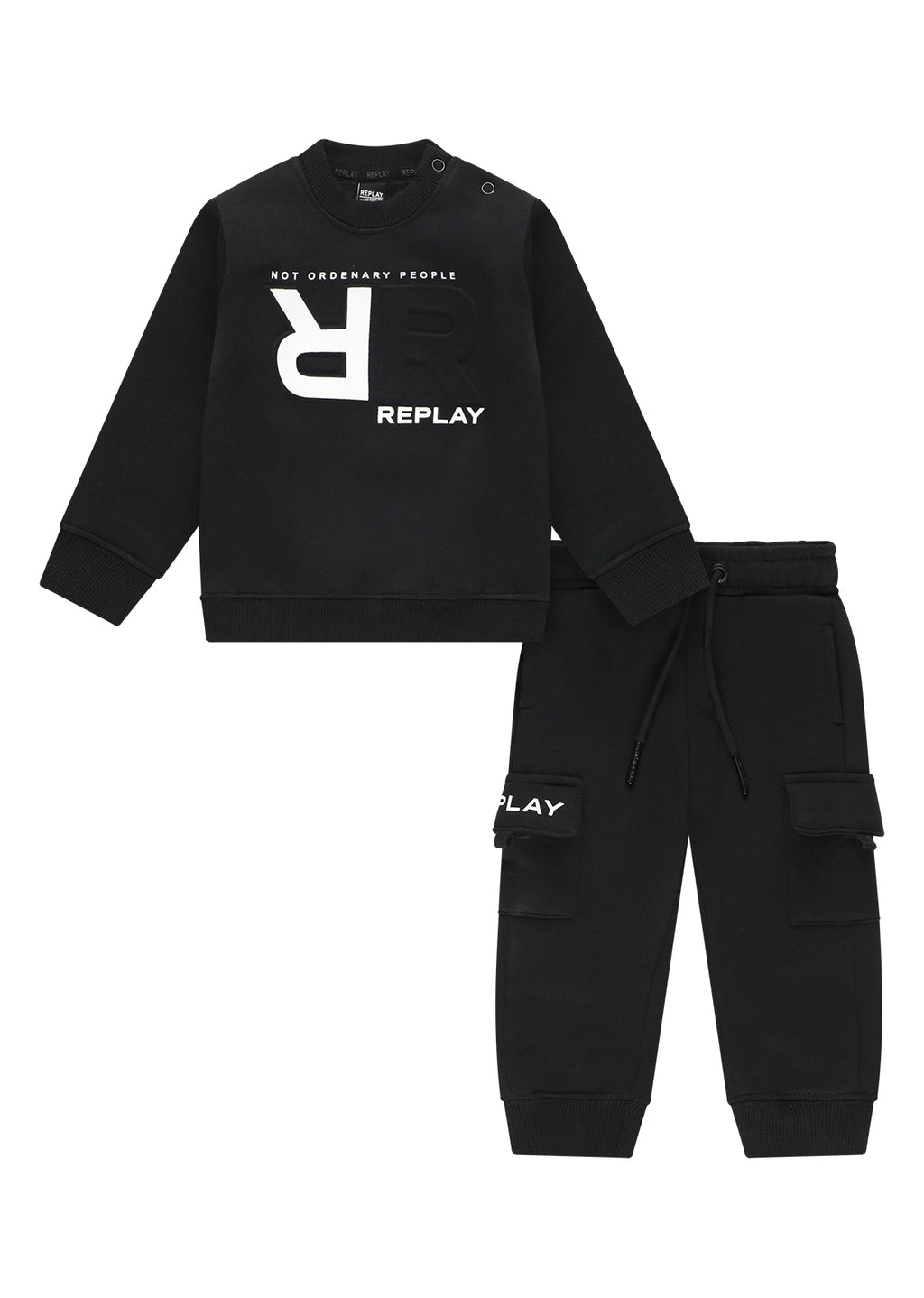 חליפת טרנינג REPLAY במראה יומיומי לתינוקות BLACK / 3-6M