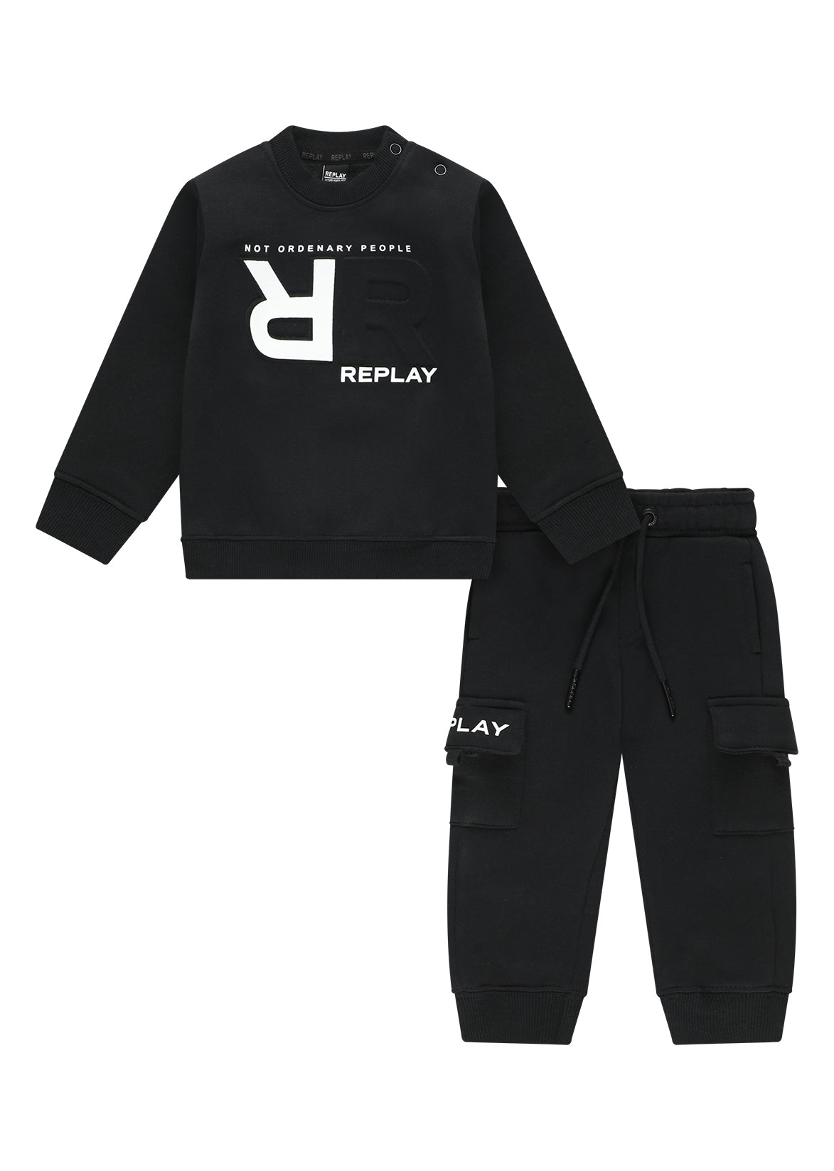 חליפת טרנינג REPLAY במראה יומיומי לתינוקות BLACK / 3-6M