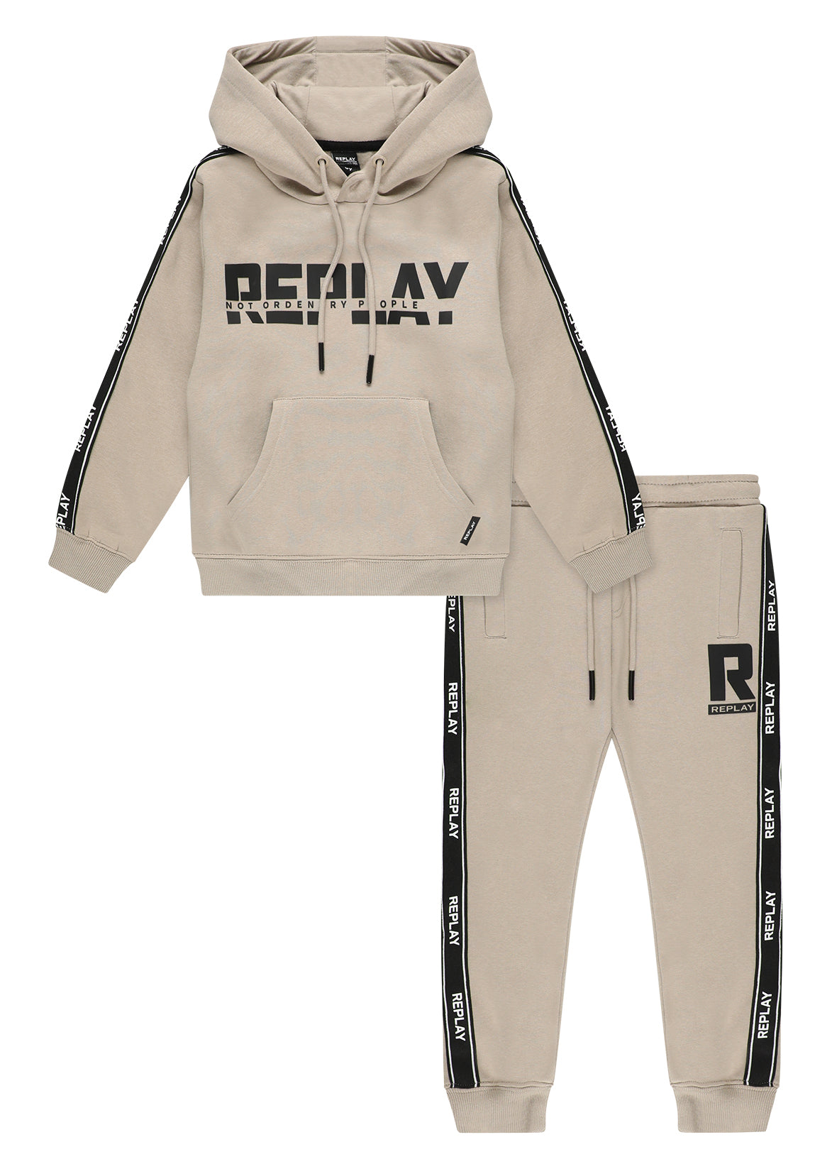 חליפת טרנינג REPLAY בעיצוב קלאסי לילדים BEIGE / 4Y