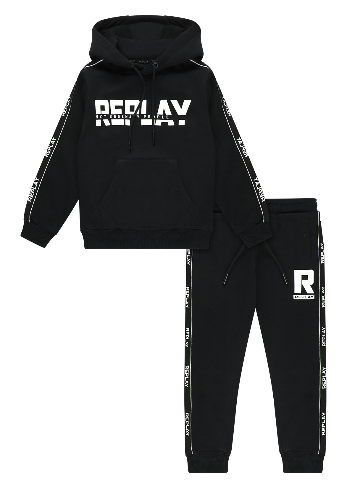 חליפת טרנינג REPLAY בעיצוב קלאסי לילדים BLACK / 4Y