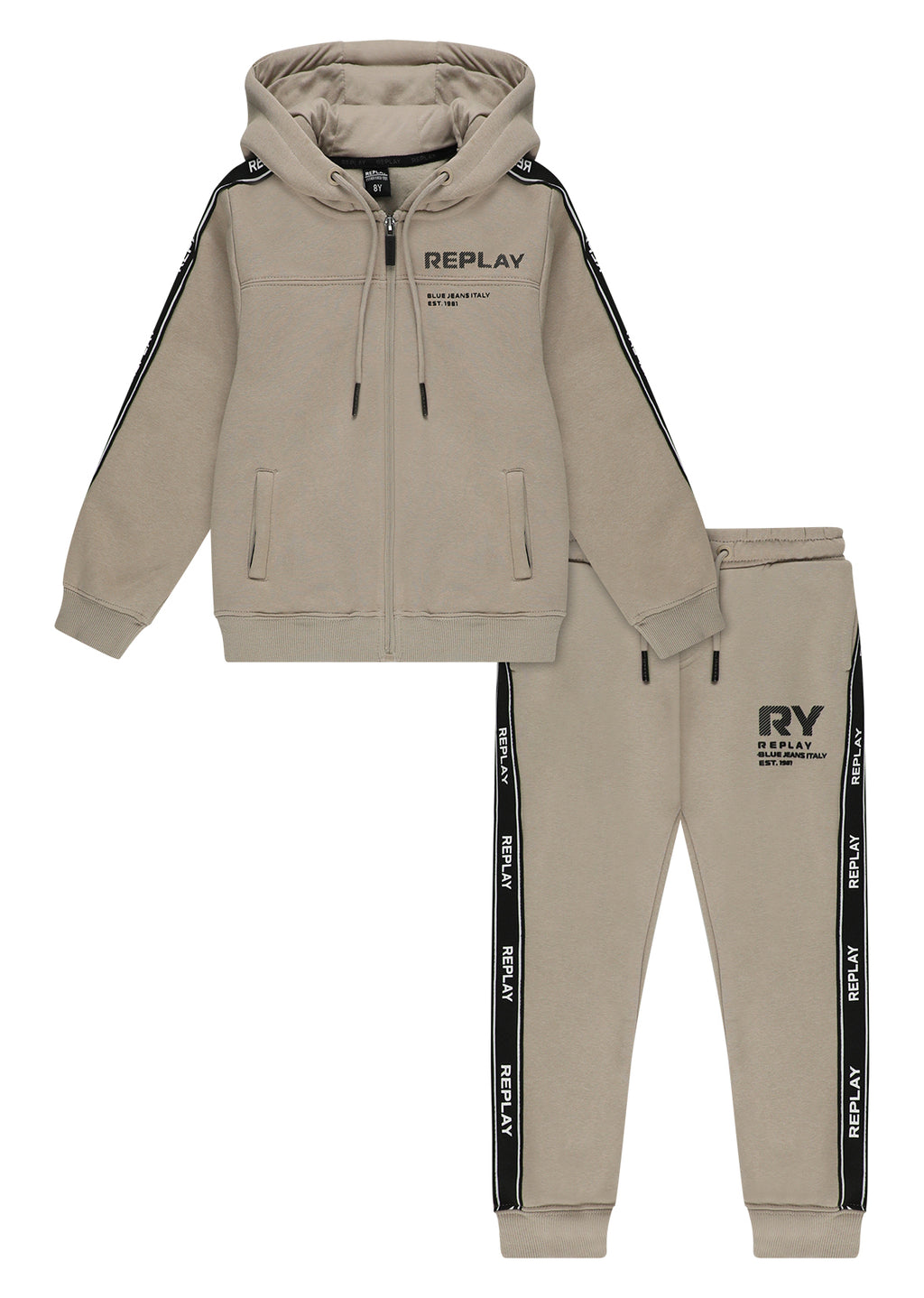 חליפת טרנינג REPLAY בעיצוב נקי לילדים BEIGE / 4Y