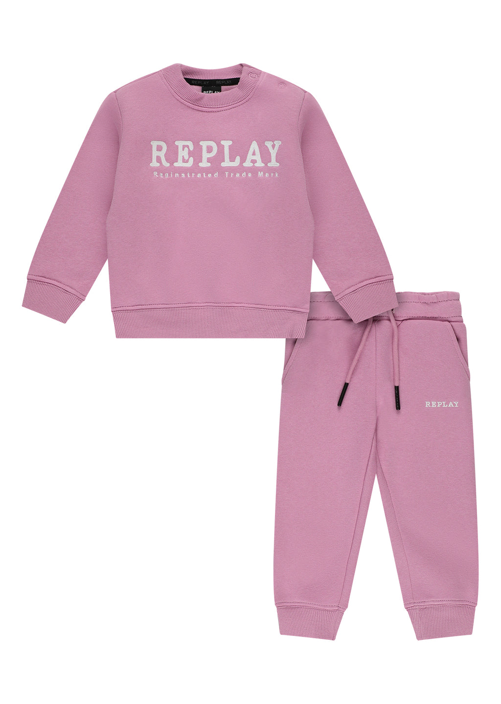 חליפת טרנינג REPLAY בעיצוב קלאסי לתינוקות Pink / 3-6M