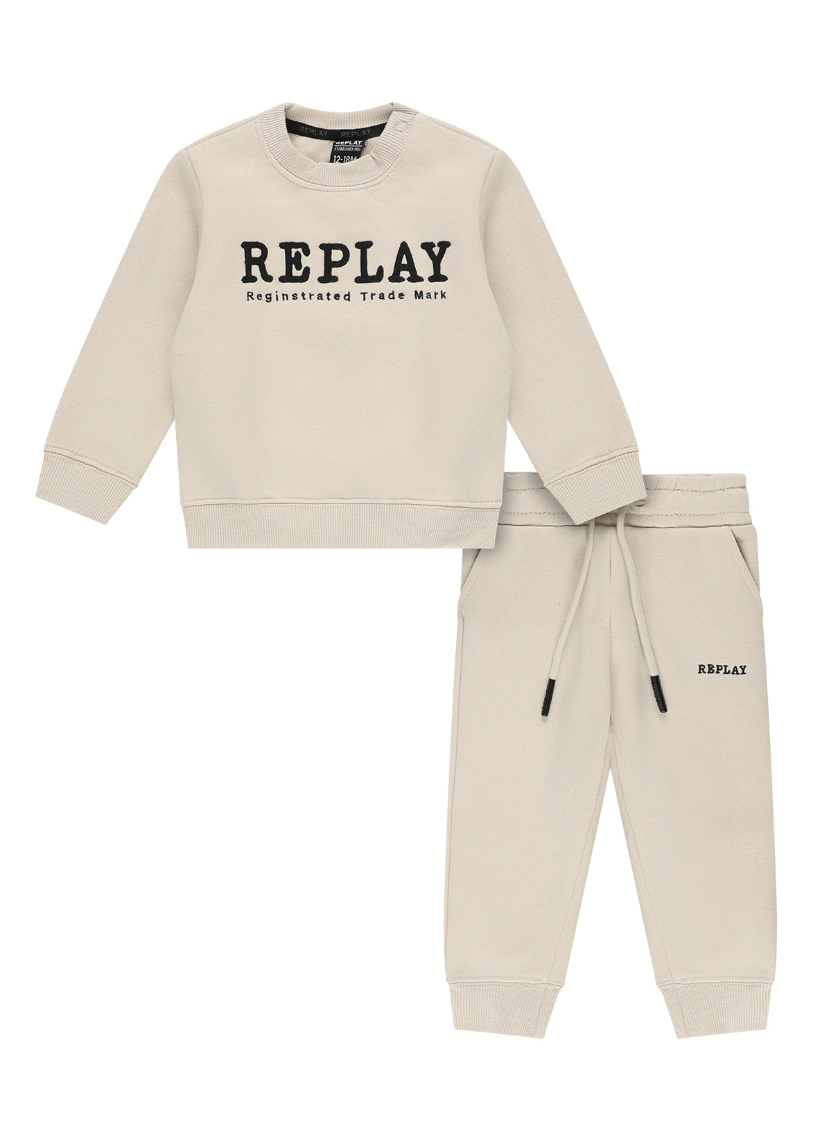חליפת טרנינג REPLAY בעיצוב קלאסי לתינוקות Gray / 3-6M